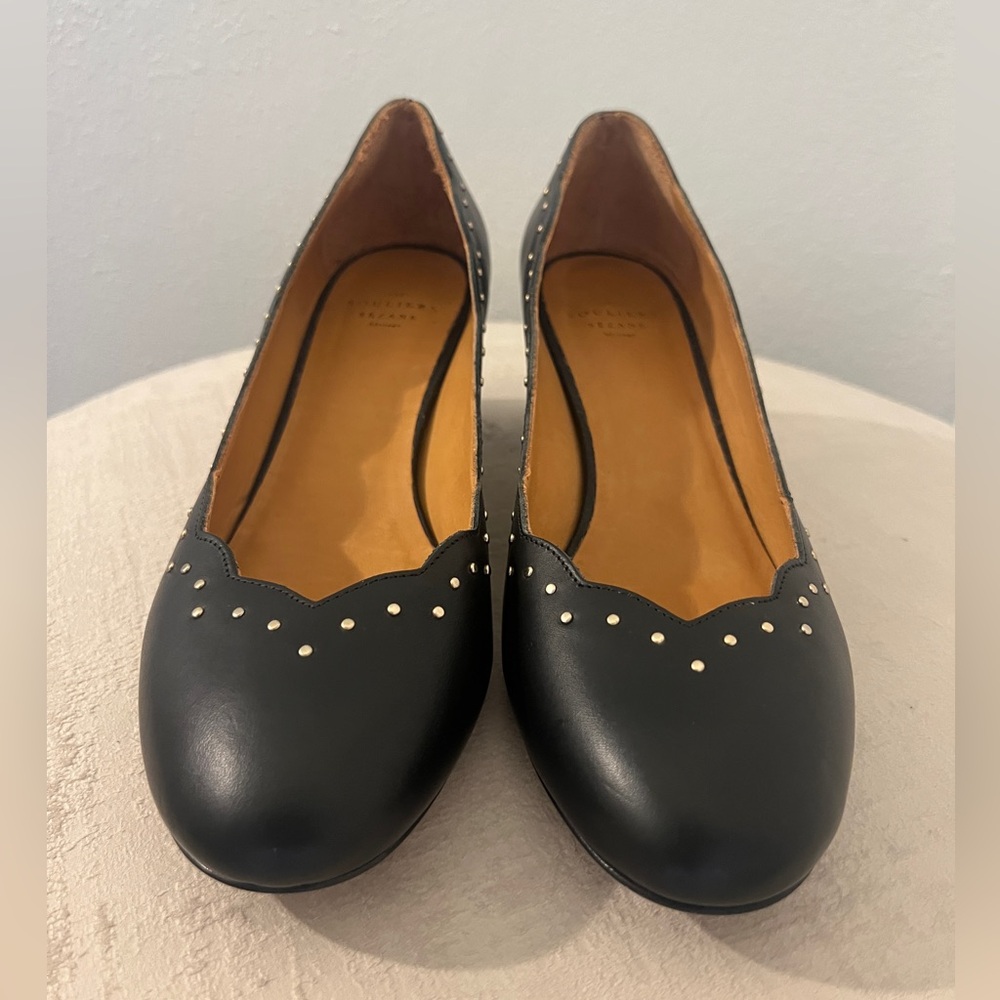Sezane Low Palermo Women's Shoes Heels- US 7/EU 38/UK 5, Black Leather - NWOT - Picture 2 of 7
